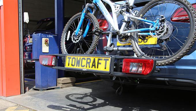 Bike carrier with Custom towcraft number plate